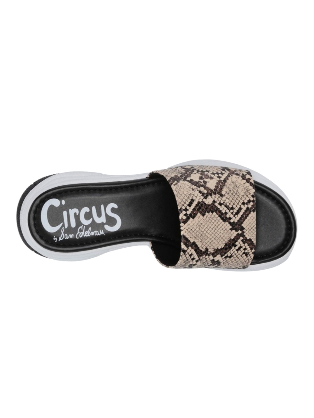 Snake-Print Slide Sandals